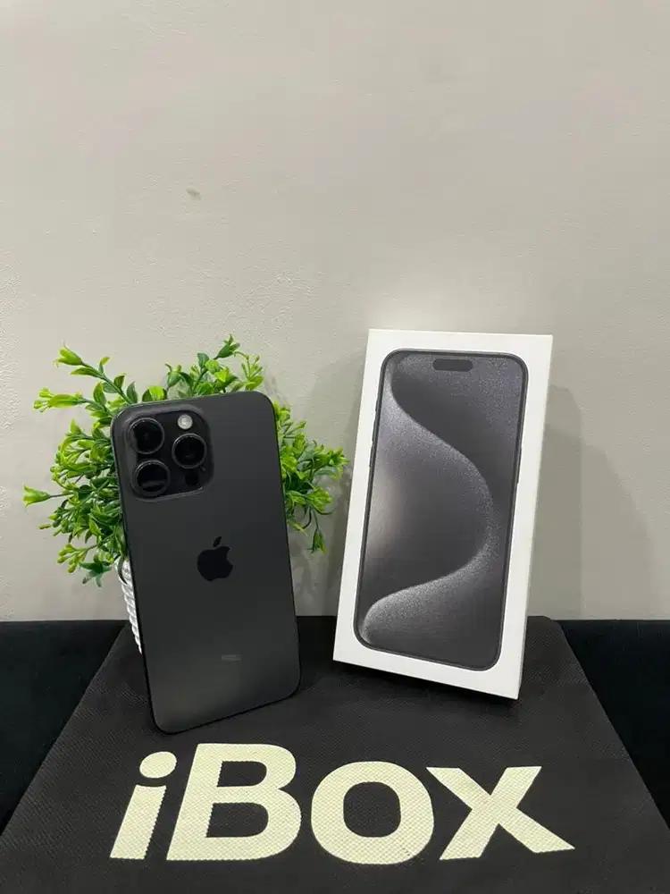 IPhone 15 ProMax 256GB iBox Black mulus Fullset Ori BH 85% 3Utool 98