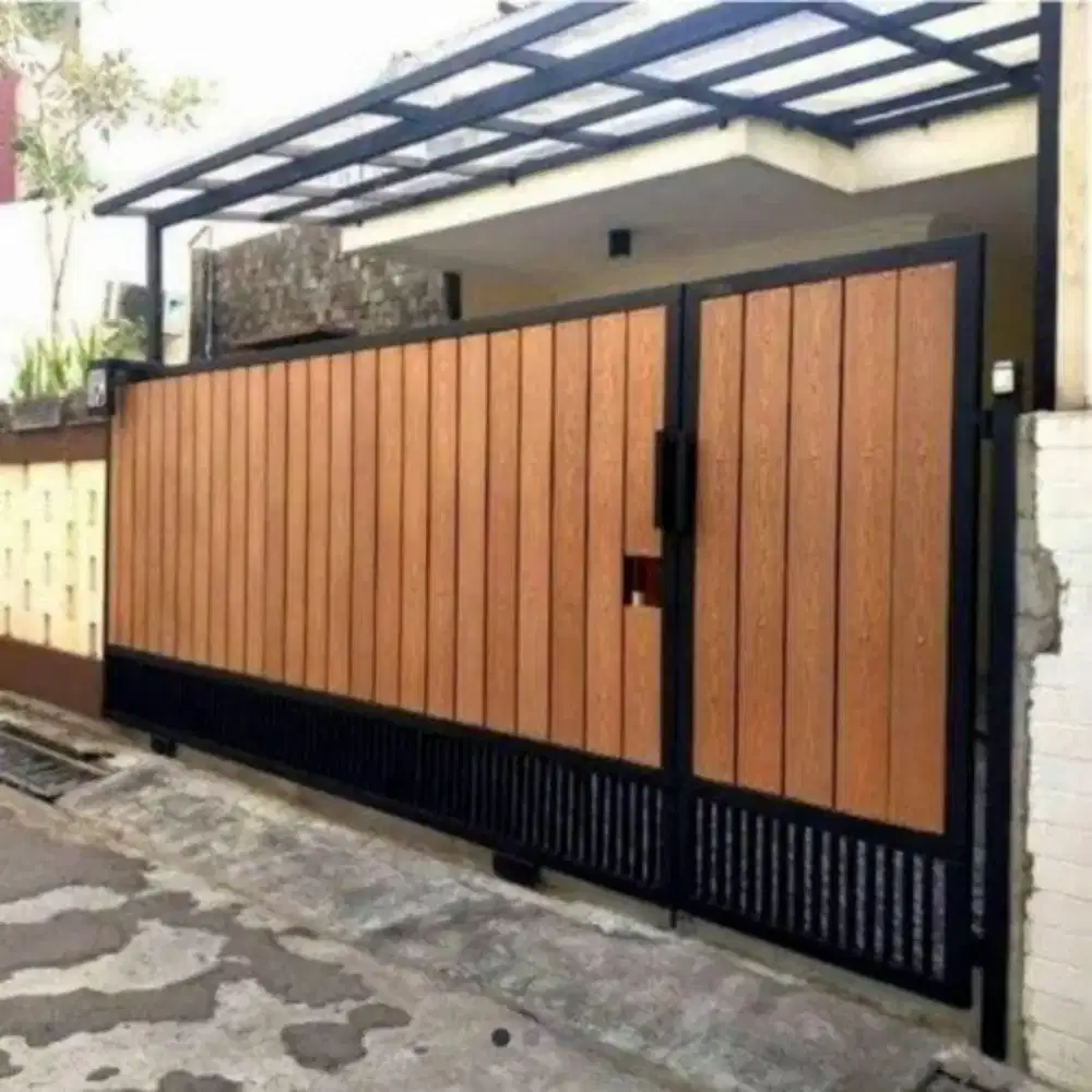Pagar rumah minimalis kombinasi GRC