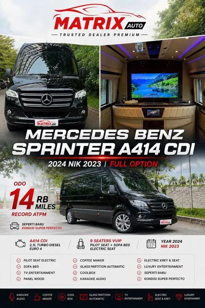 Mercedes benz sprinter A414CDI 2023! FULL OPTION ! Km antik ! Sprinter