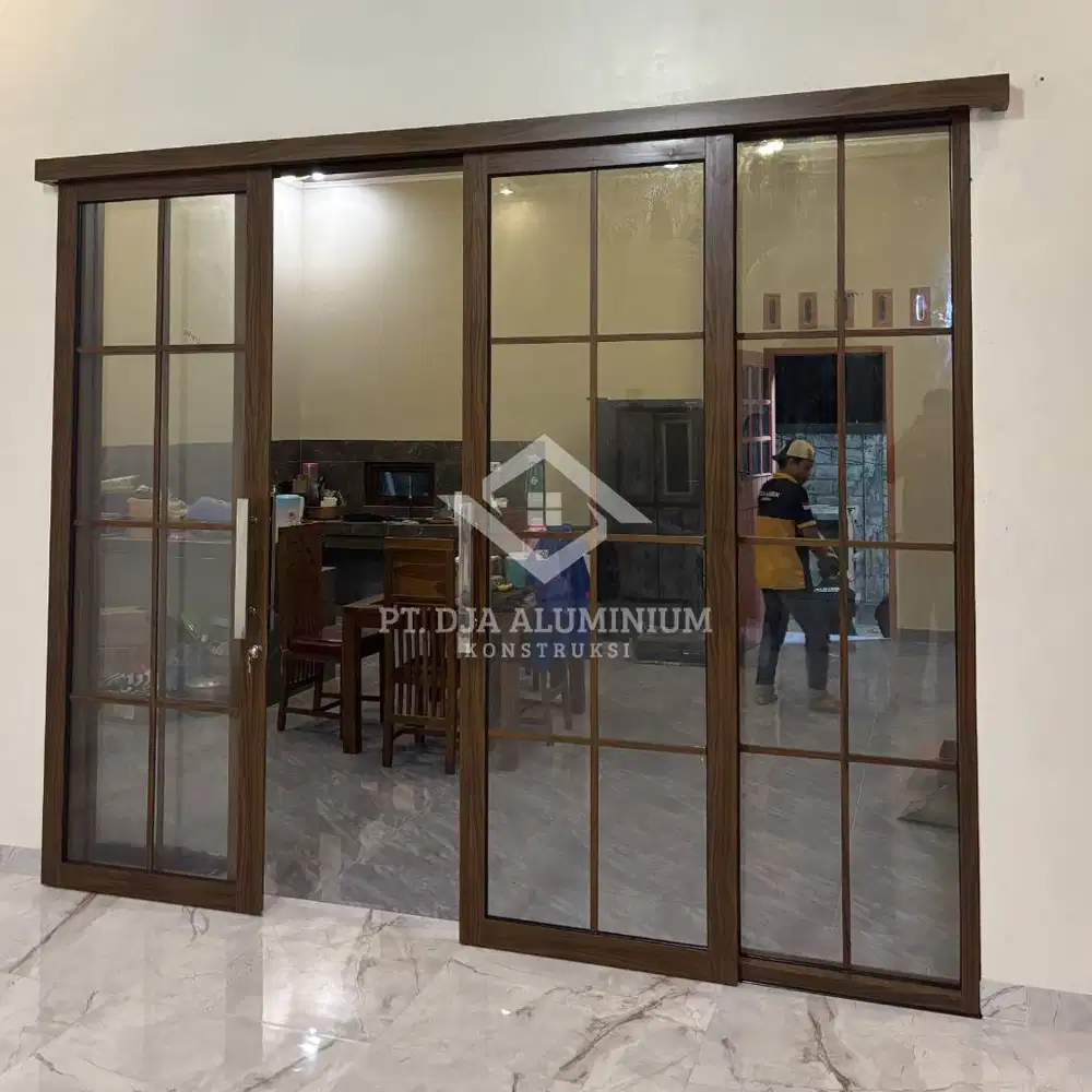 Pintu Sliding Double Serat Kayu Infinito Premium