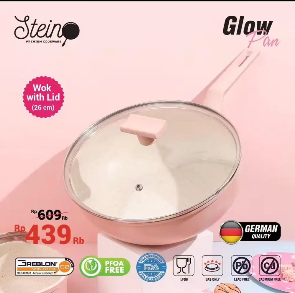 Stein Wok pan uk 26 cm + tutup