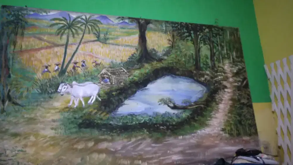 Jual lukisan canvas timbul