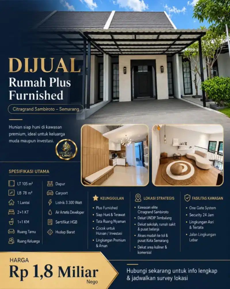 Rumah full furnished siap huni CITRAGRAND SEMARANG