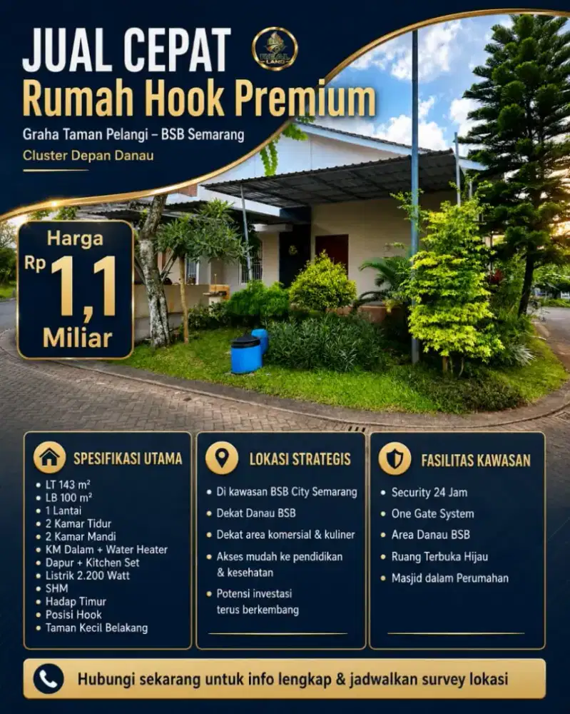 Rumah dijual cluster Graha Taman Pelangi BSB SEMARANG