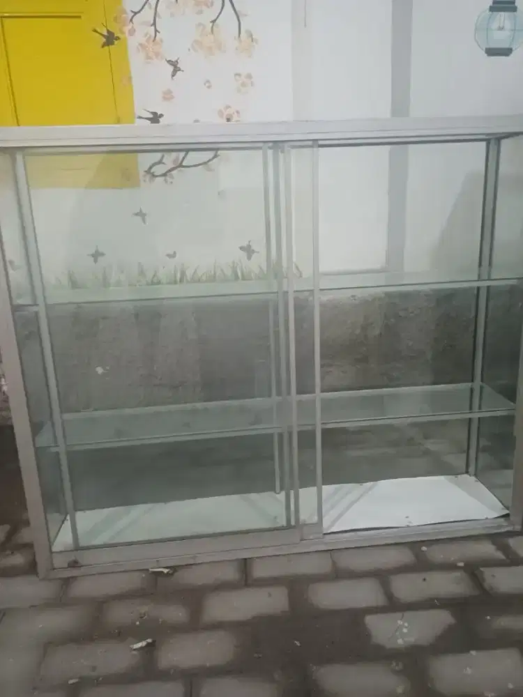 Borongan 2EtalaseGantungTempel aluminium,uk besar120x25x100&135x25x150