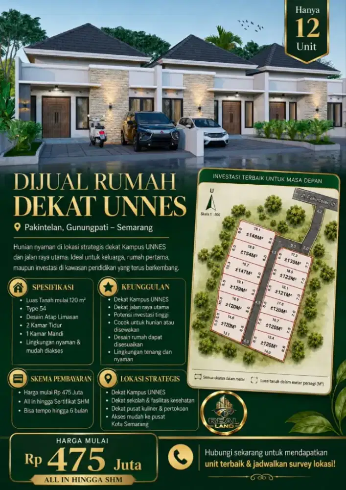 Rumah murah baru SHM bisa cicil 8 Bulan , Mangunsari UNNES SEMARANG