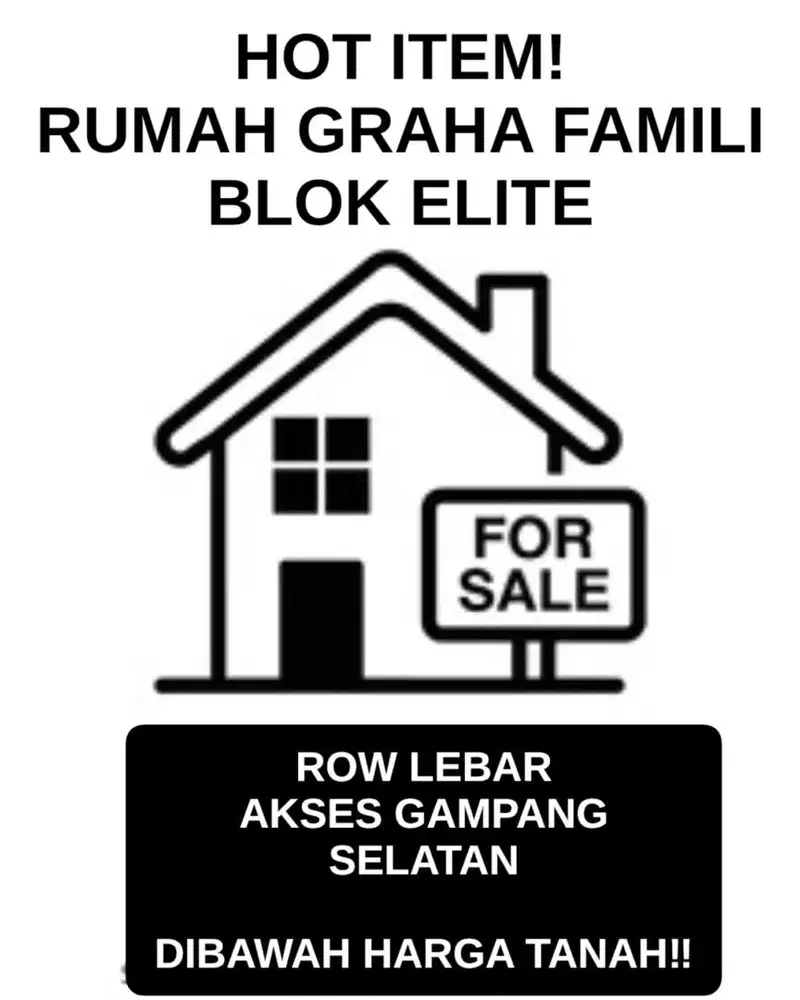 23JT-an/M2! DIJUAL RUMAH GRAHA FAMILI / FAMILY HITUNG TANAH SAJA ELITE