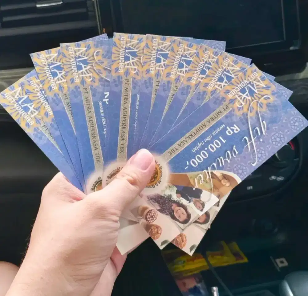 Voucher MAP pecahan 100 ribu total 1 juta