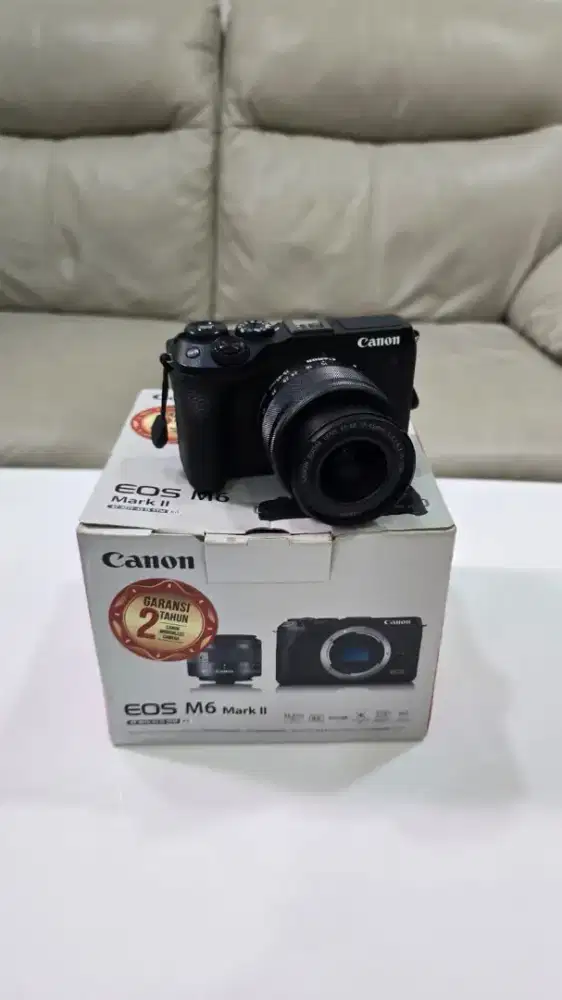 Canon EOS M6 Mark II Kit EF-M 15-45mm Fullset !! Normal Mulus!!