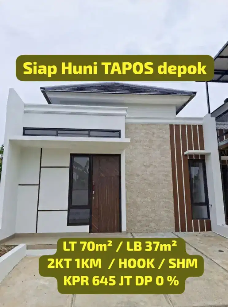 Rumah Siap Huni Tapos Depok 2Km 1Km KPR DP 0 %
