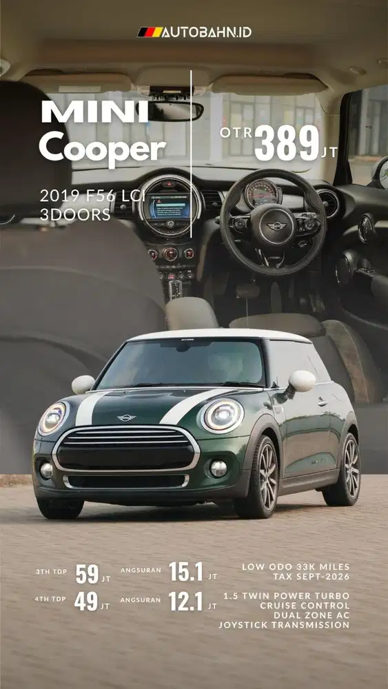 #Team BRG! Mini Cooper 3 Doors Turbo F56 2019 warranty! 330i a200