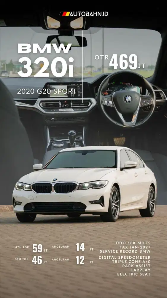 Full Spec! BMW 320i Sport 2021 New Model White Warranty! C300 cla200