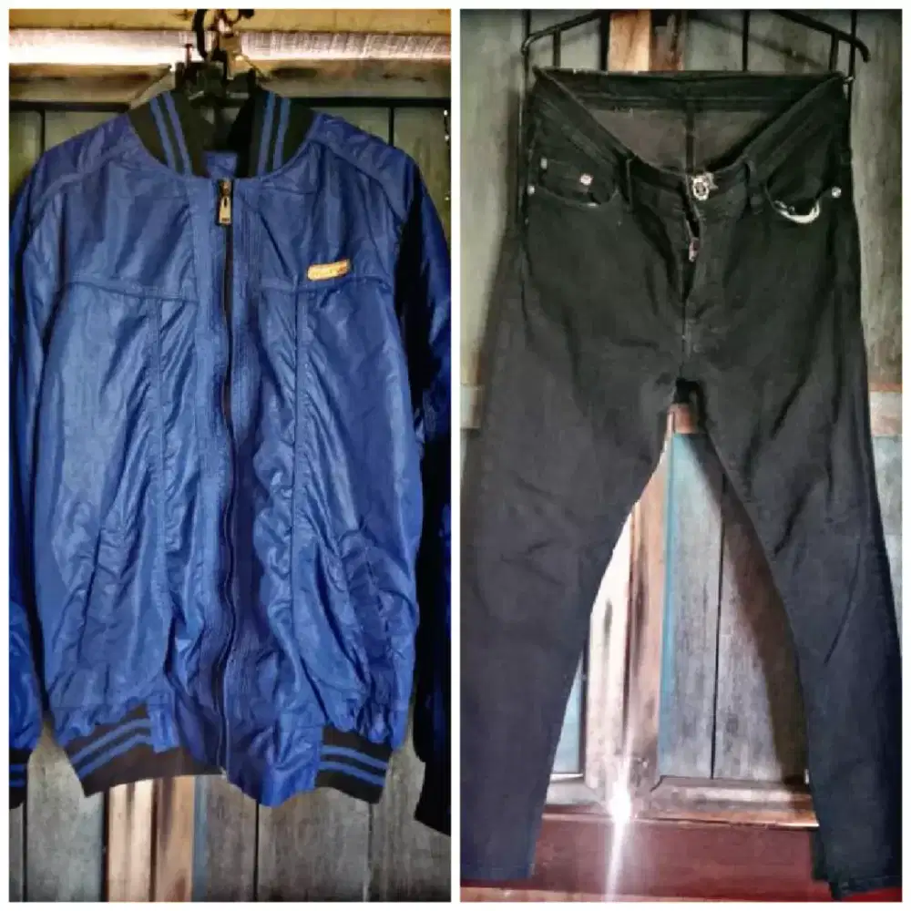 Jaket Parasut Tebal Uk L & Celana Jeans Uk 29