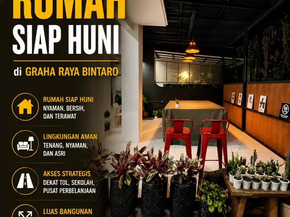DISEWAKAN rumah siap huni di GRAHA RAYA BINTARO