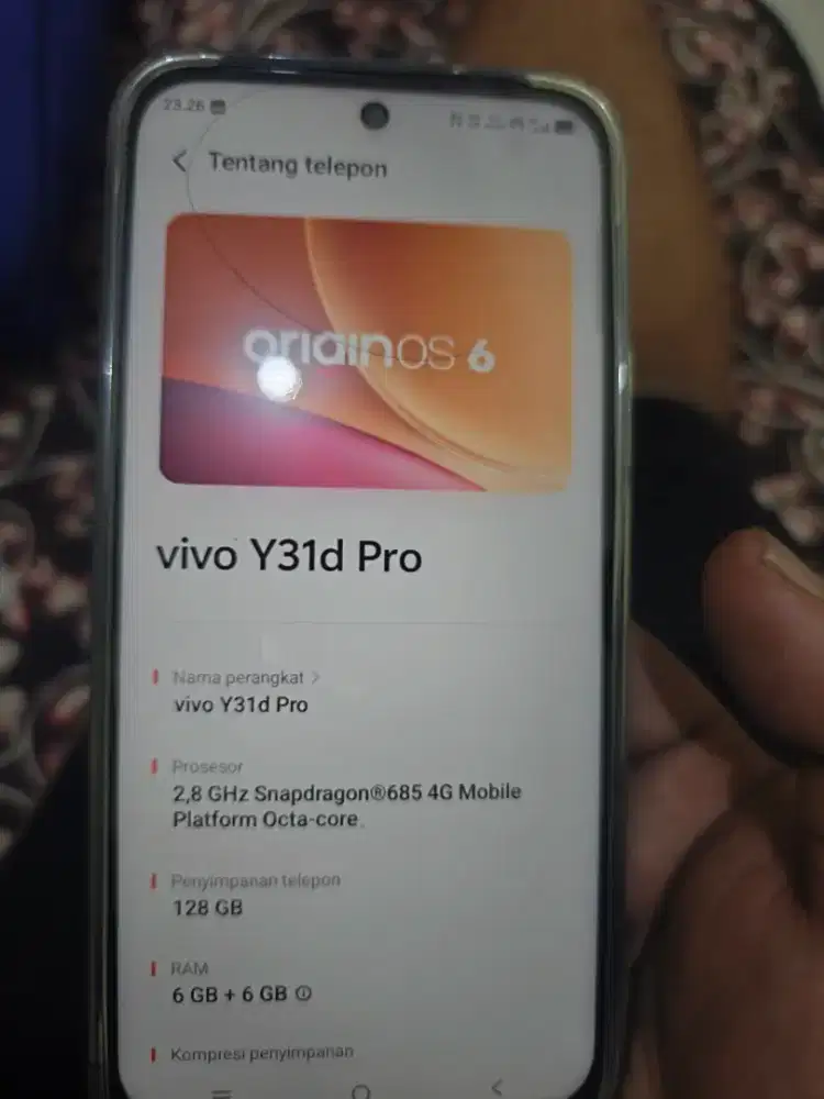 Vivo Y31d Pro 6/128 Fullset Mulus Normal 100% Siap Pakai Murah
