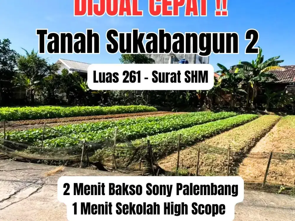 Tanah Strategis Sukabangun 2 Dekat Sony Palembang