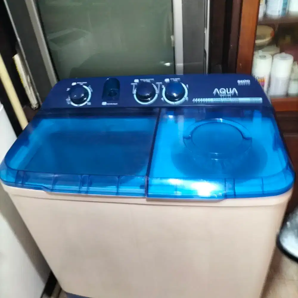 Mesin cuci 2 tabung Aqua 8kg normal type SW-870XT.