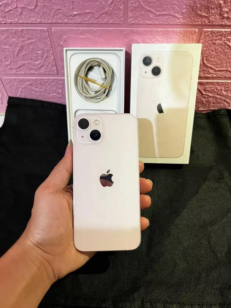 iphone 13 256 pink ex iBox bh 86% lengkap original