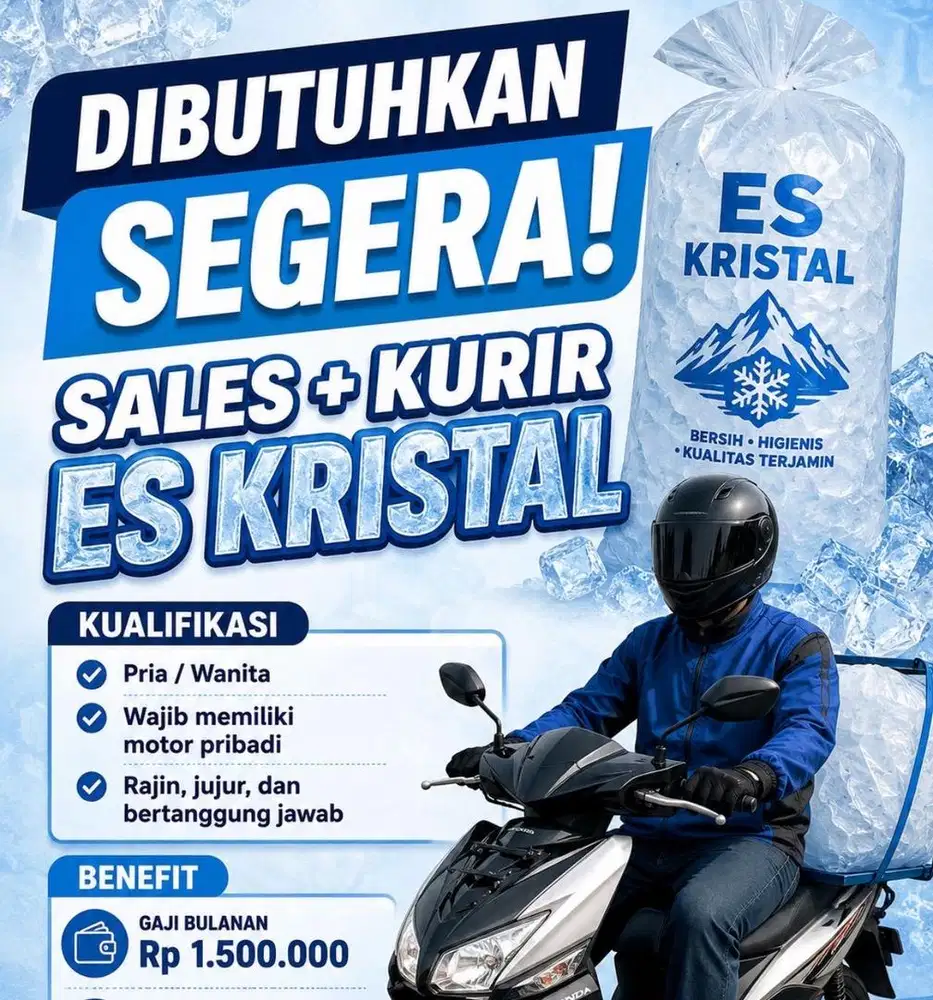 LOWONGAN KERJA kurir & Sales Es Kristal