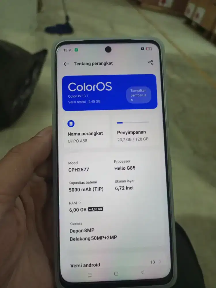 Oppo a58 ram 6/128