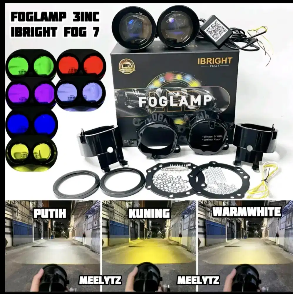 Foglamp IBRIGHT FOG 7 - 3 inchi blue lens