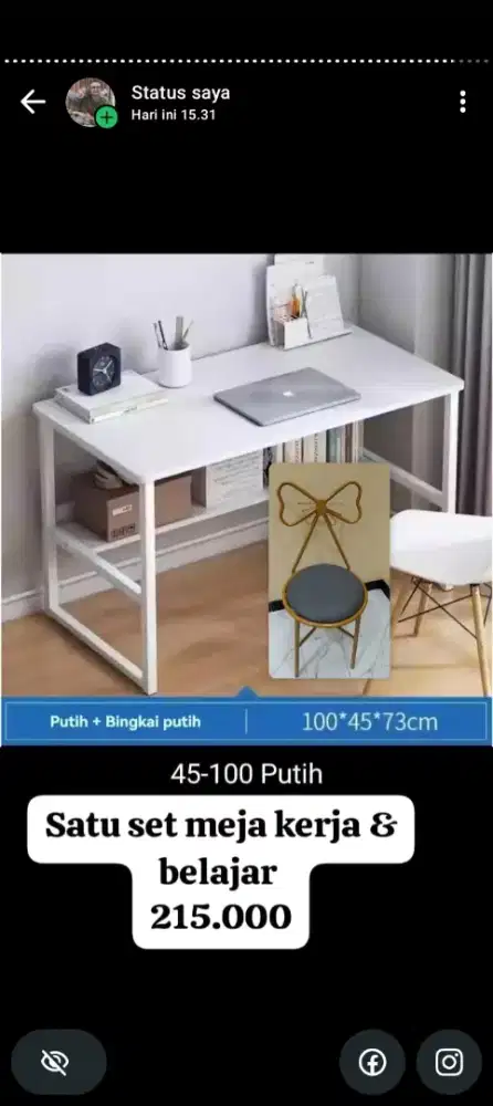 Satu set meja kerja komputer