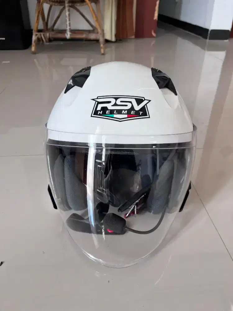 Helm RSV Putih SNI + Mic Tambahan