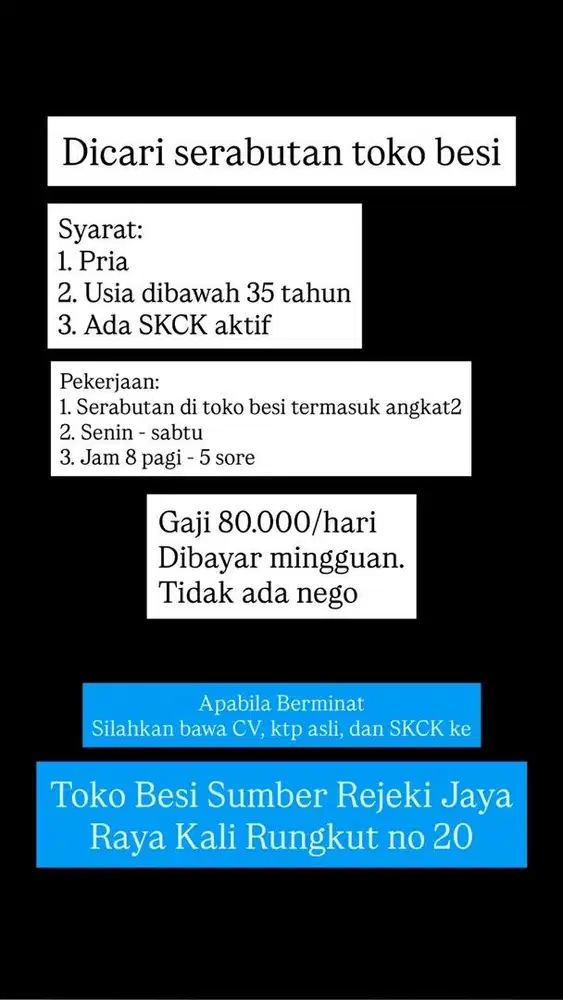 Serabutan Toko Besi Rungkut