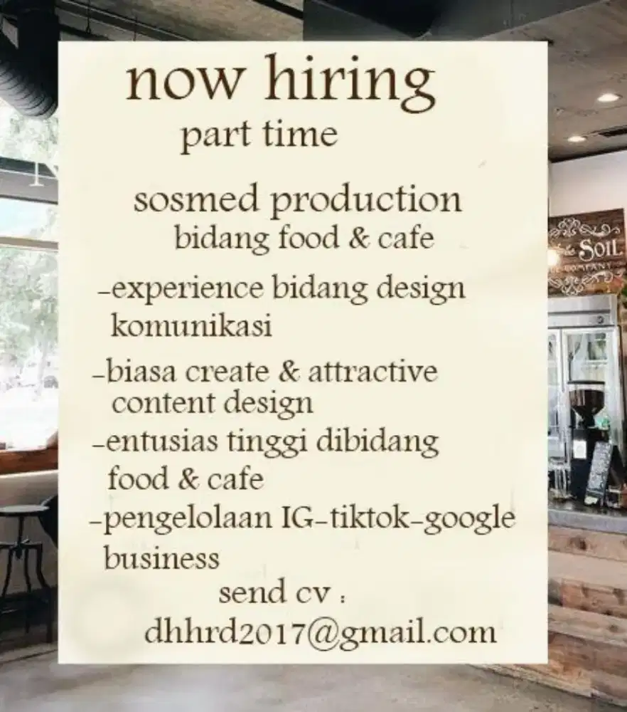 NOW HIRING KONTEN CREATOR PART TIME