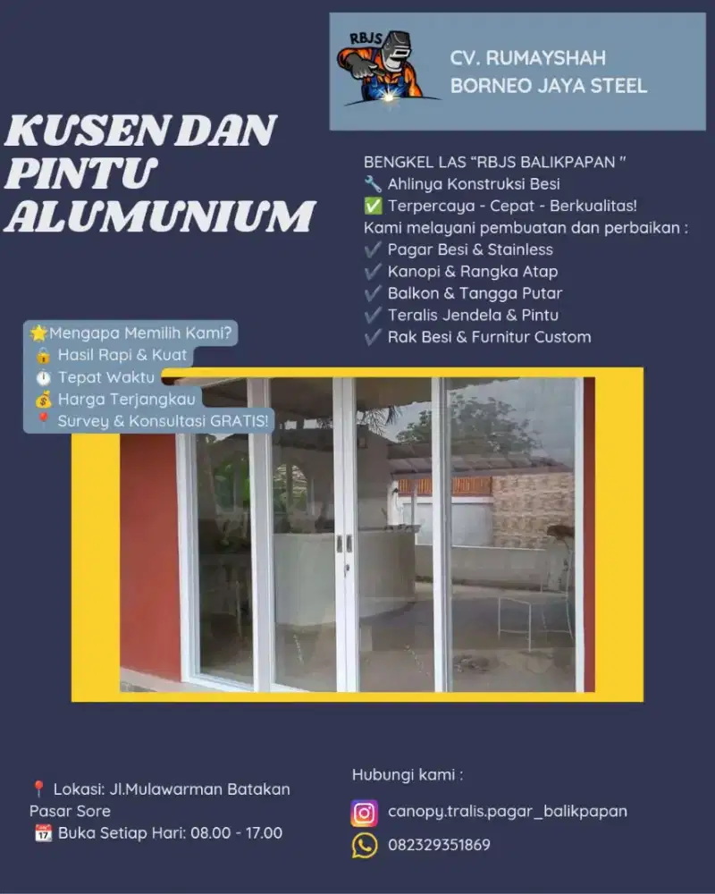 KUSEN DAN PINTU ALUMINIUM