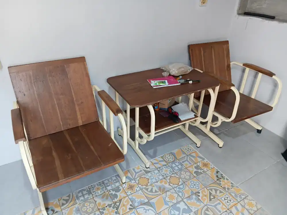 Bangku Jati Lawas /Bangku Vintage/Bangku pipa besi