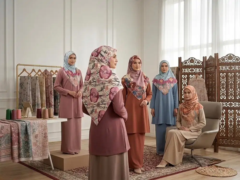 Kerudung Segiempat berbagai motif