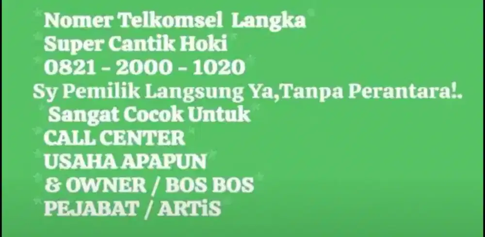 Nomer Cantik iSTiMEWA TELKOMSEL.cocok utk USAHA/CALL CENTER.jual cepat