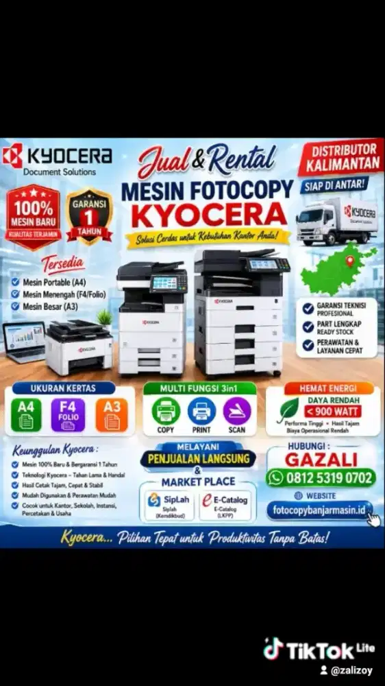 Jual dan rental mesin fotocopy. 100% baru dan garansi 1 th,siap kirim