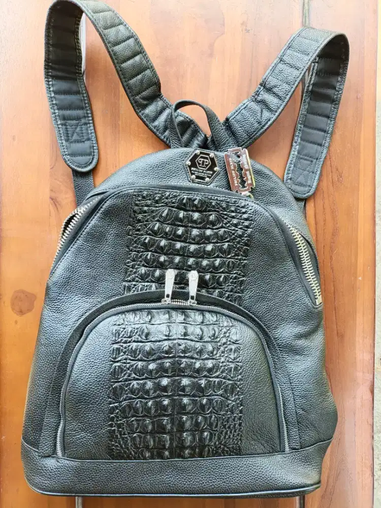 Philipp plein bagpack ransel authentic ori kulit buaya mewah branded