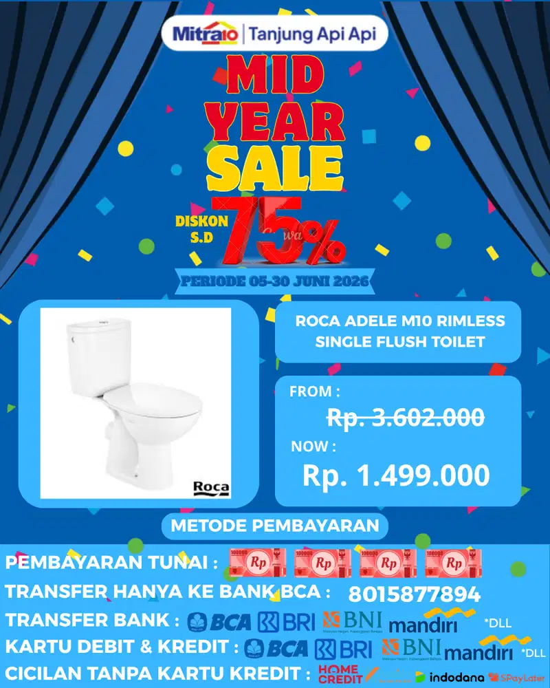 ROCA ADELE M10 RIMLESS SINGLE FLUSH TOILET
