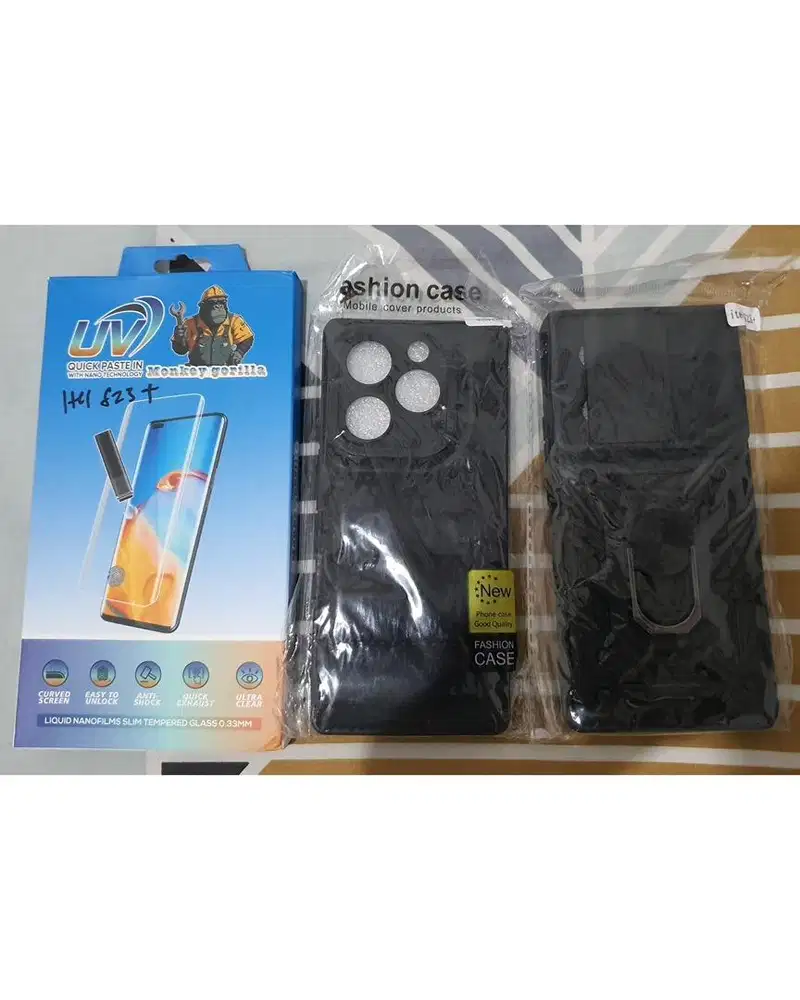 Kesing case tempered glass untuk itel s23 plus