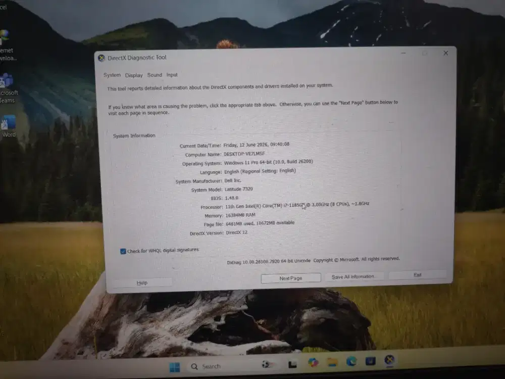 Jual Cepat, Laptop Dell 7320 Core I7 Gen 11 | Ram 16GB | SSD 256