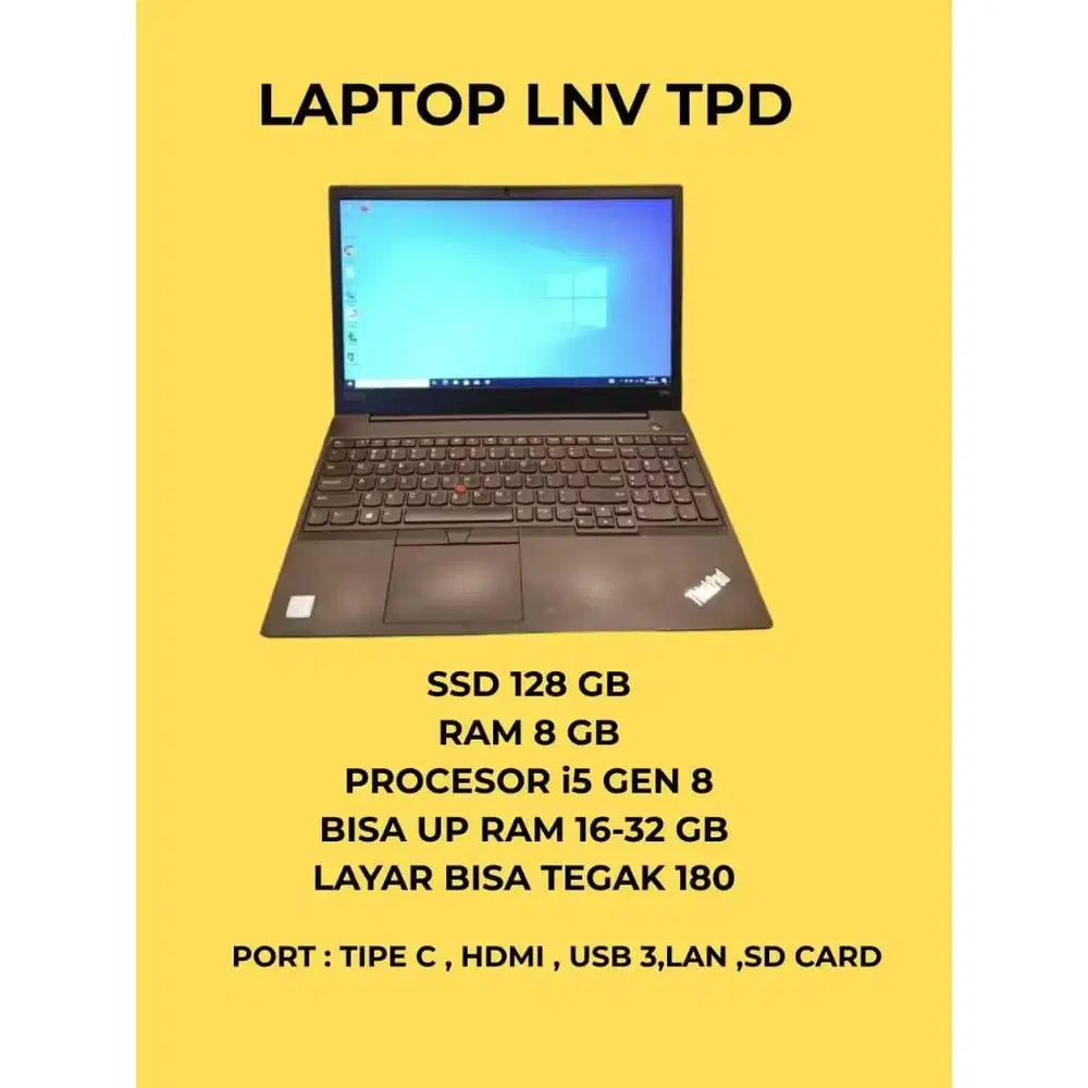 LAPTOP LENOVO THINKPAD E580 | RAM 8GB | SSD 128GB | PROCESSOR i5 GEN 8