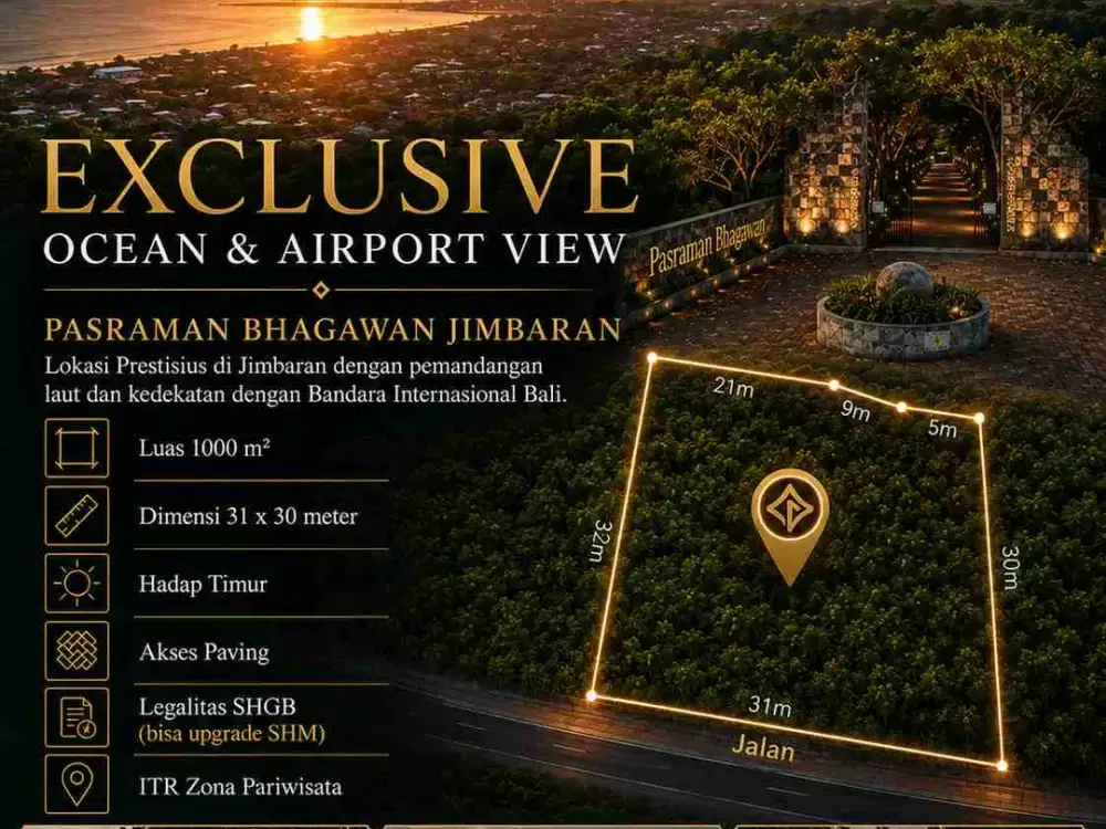 Tanah view Laut dan Airport Pasraman Bhagawan  Jl Uluwatu 2 jimbaran