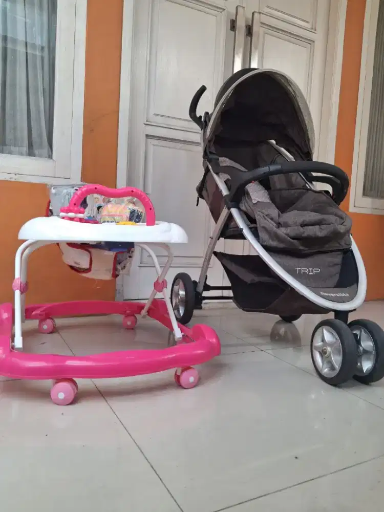 Preloved stroler cocolate dan baby Walker family