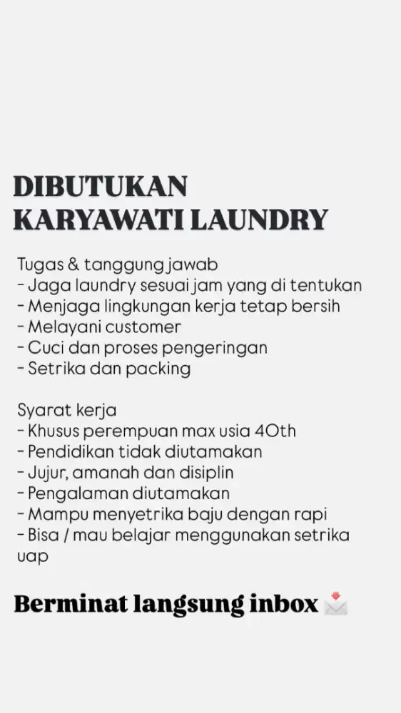 Lowongan laundry