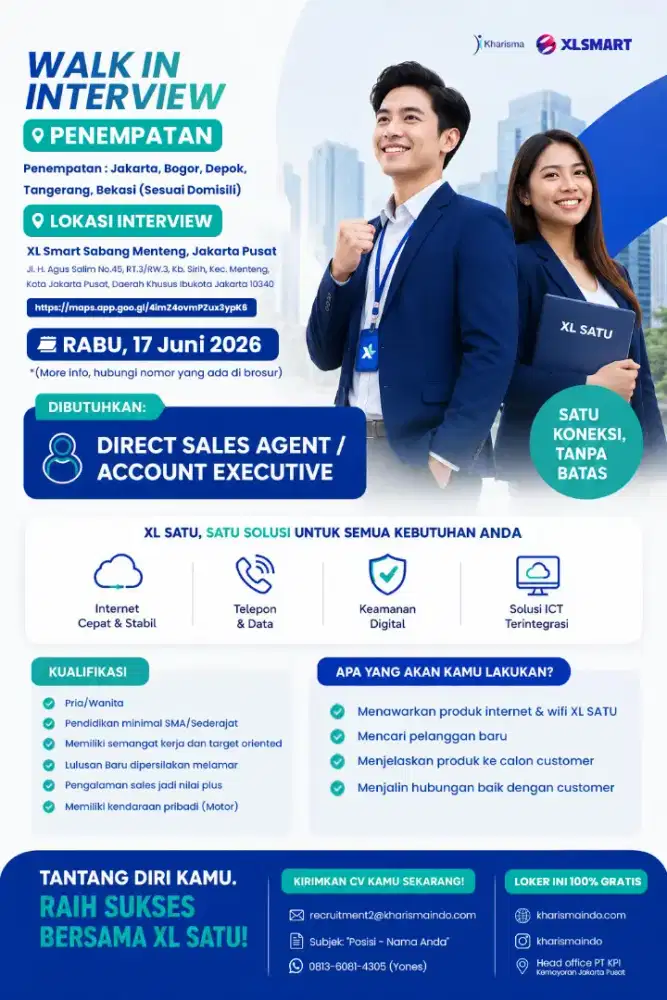 Direct Sales Agent XL Satu - Jakarta & Sekitarnya