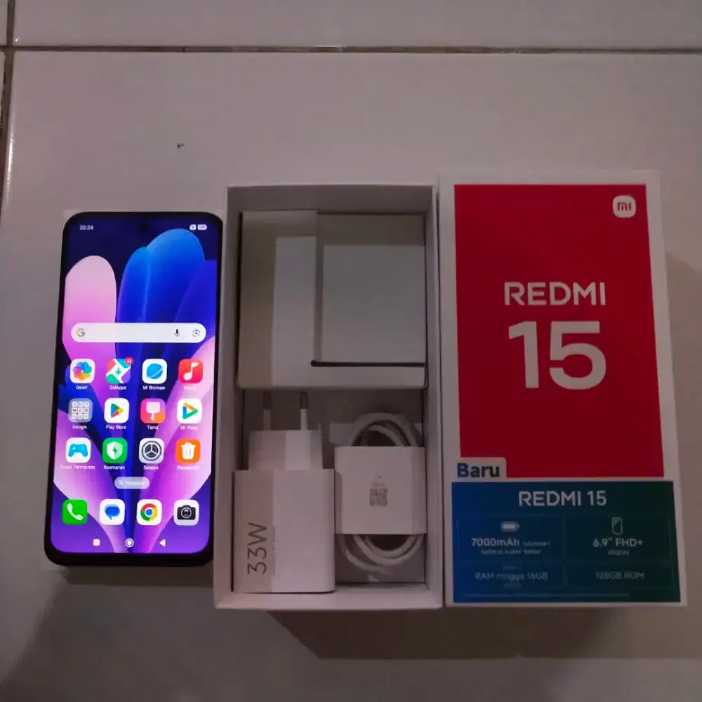 Second Xiaomi redmi 15 ram 8/128 fullset mulus no minus