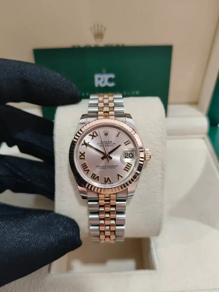 jam tangan Rolex Datejust 31 Pink Roman Fluted Jubilee 178271