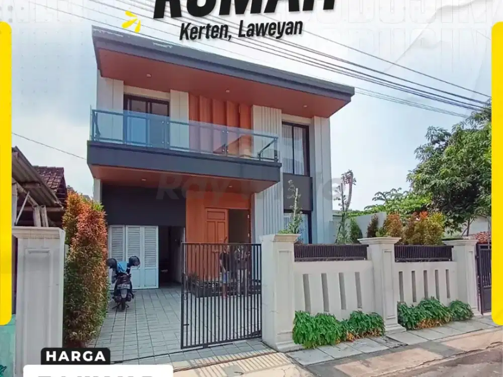 Rumah Mewah Modern Minimalis 2 Lantai Siap Huni Halaman Luas di Kerten Laweyan Surakarta