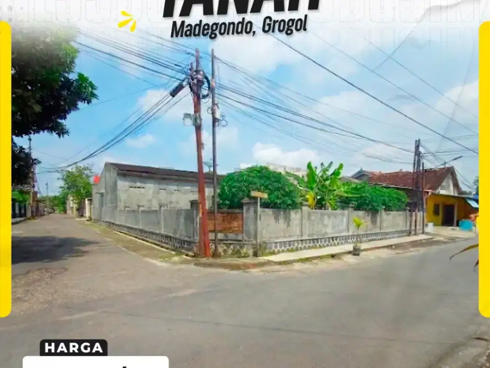 Tanah Kavling Premium Posisi Hook Sangat Strategis Siap Bangun di Madegondo Grogol Sukoharjo