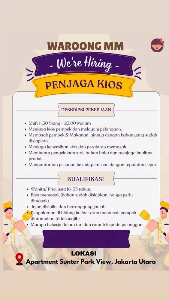 DIBUTUHKAN YANG SERIUS KERJA