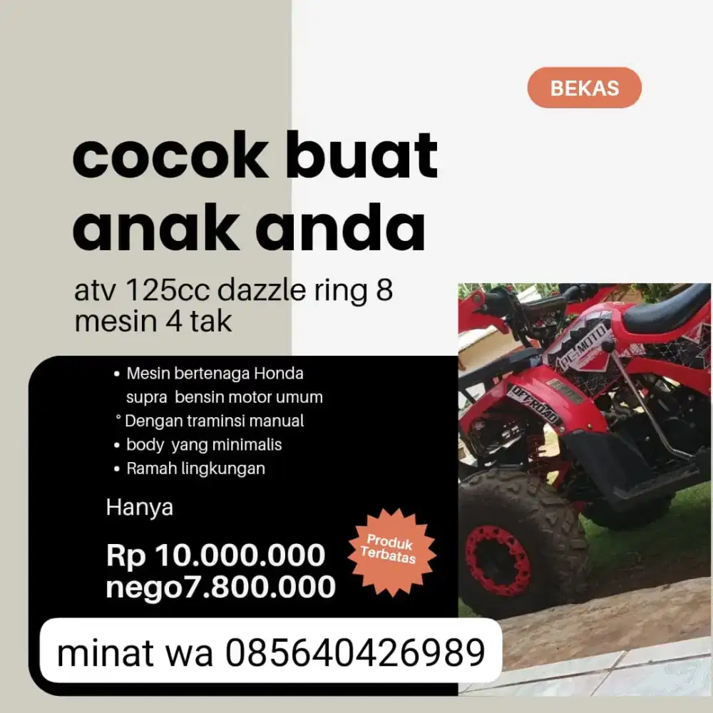 ATV 125CC AC DAZZLE RING 8 MESIN 4TAK
