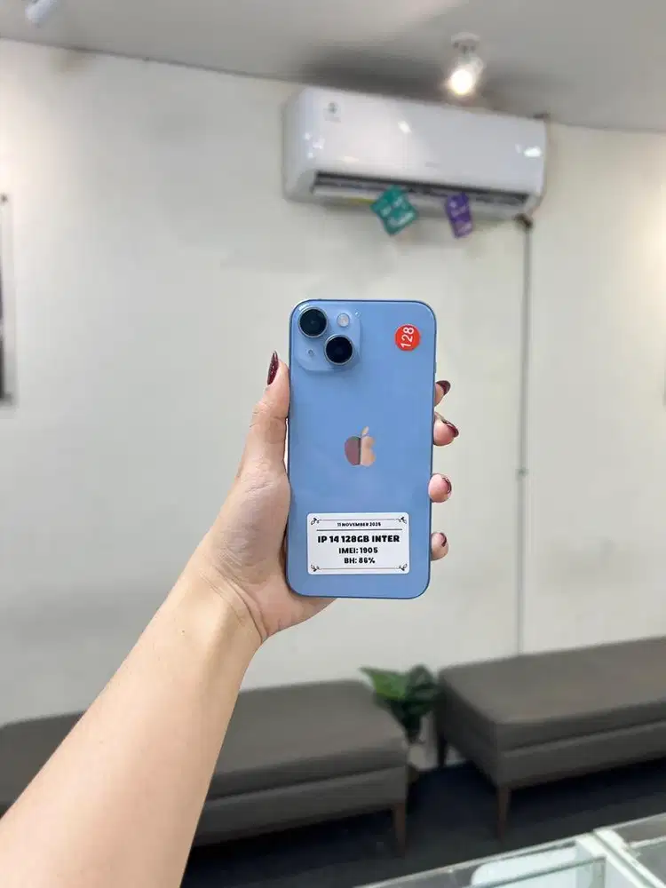 iPhone 14 Blue 128Gb Mulus Nominus Fullset Bergaransi Menerima Tt